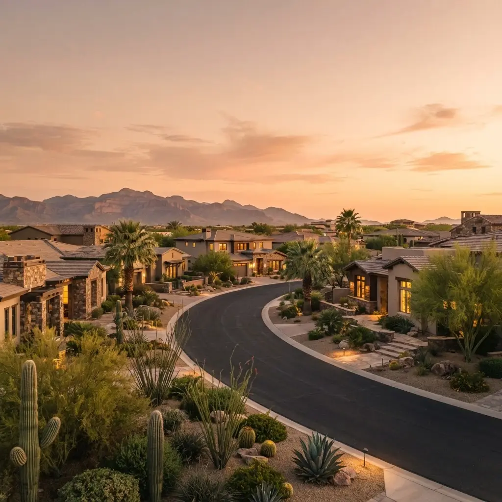Southeast Valley Arizona neighborhood at golden hour
